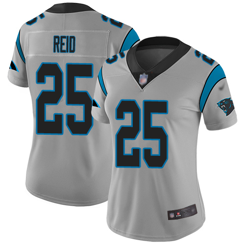 Carolina Panthers Limited Silver Women Eric Reid Jersey NFL Football #25 Inverted Legend->women nfl jersey->Women Jersey